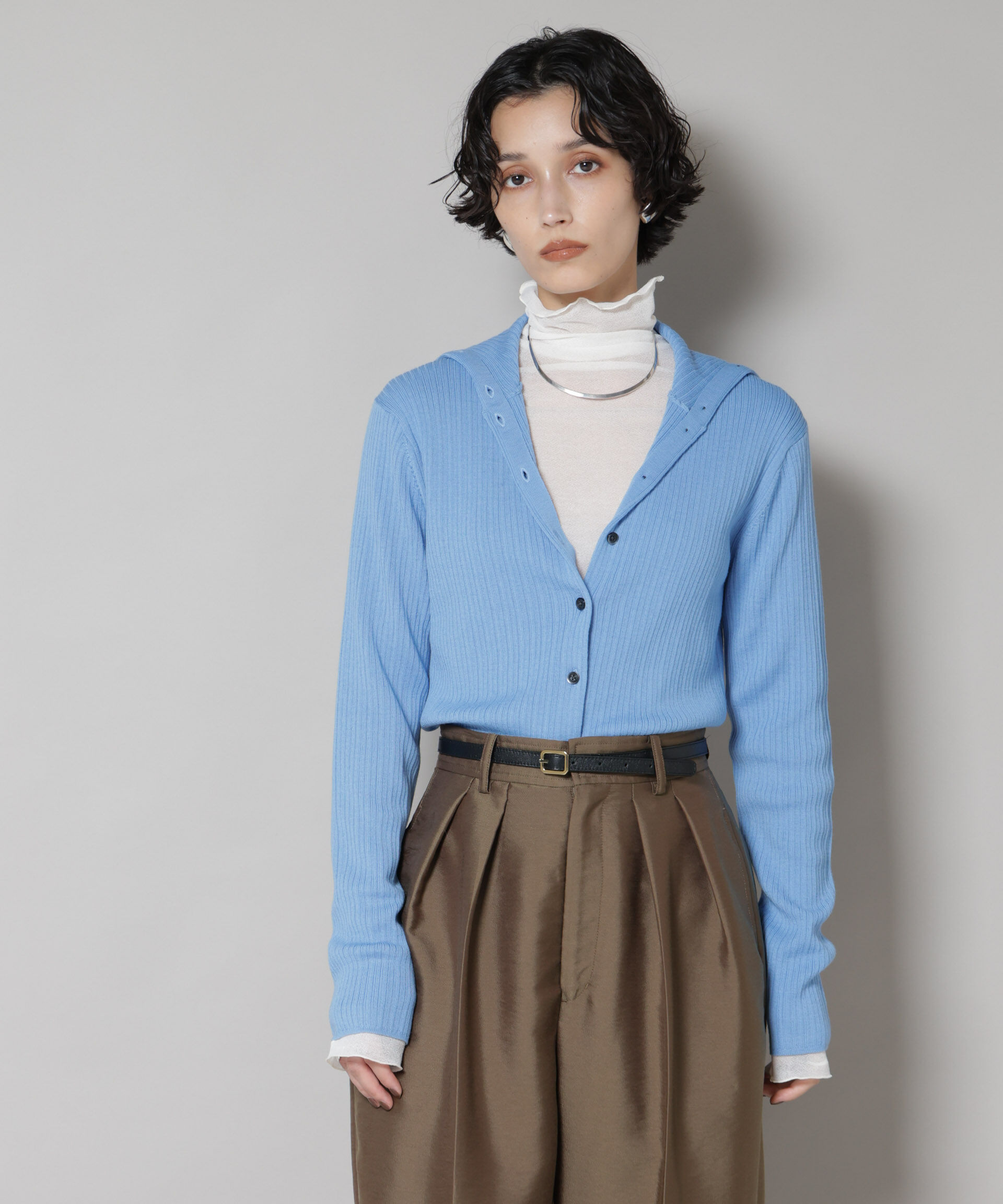 nano･universe「毛玉レスニット3wayリブタートルトップス」|ニット・セーター|