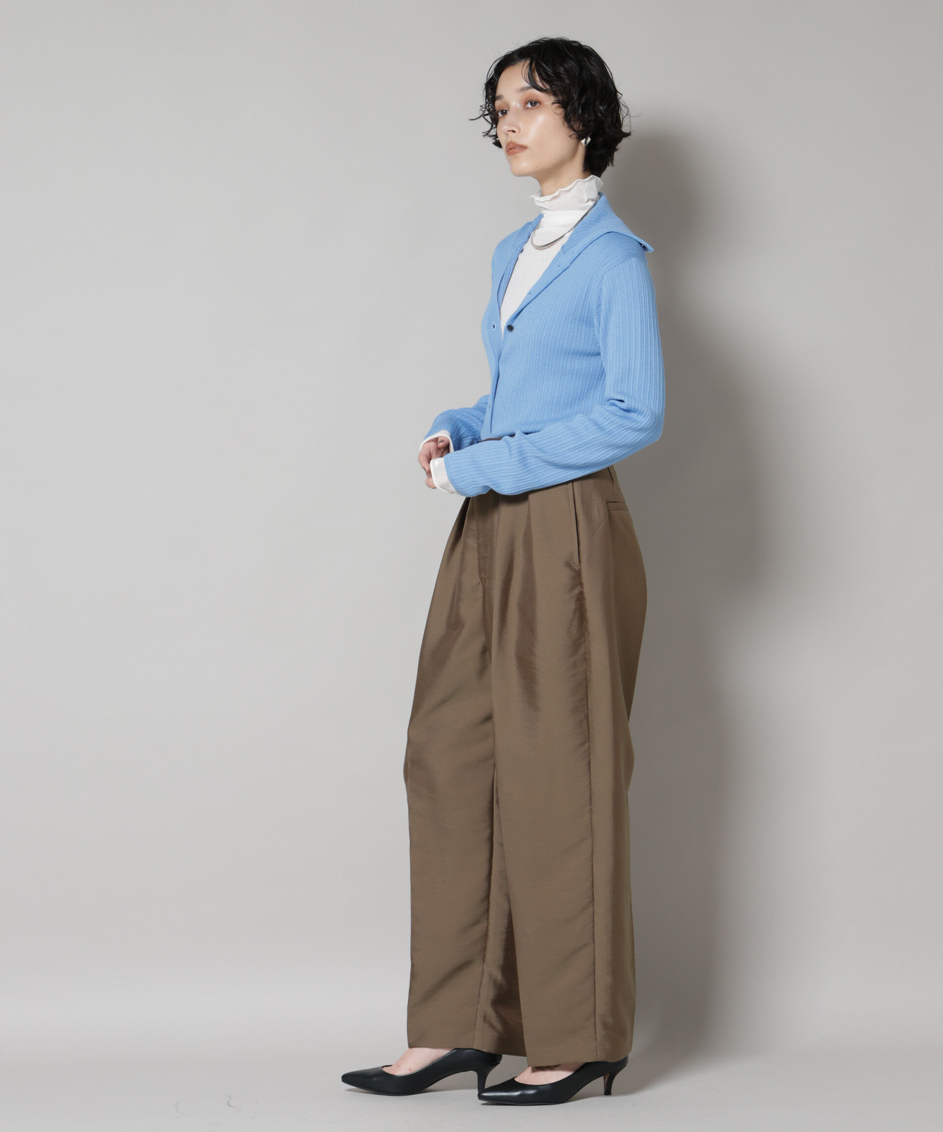 nano･universe「毛玉レスニット3wayリブタートルトップス」|ニット・セーター|