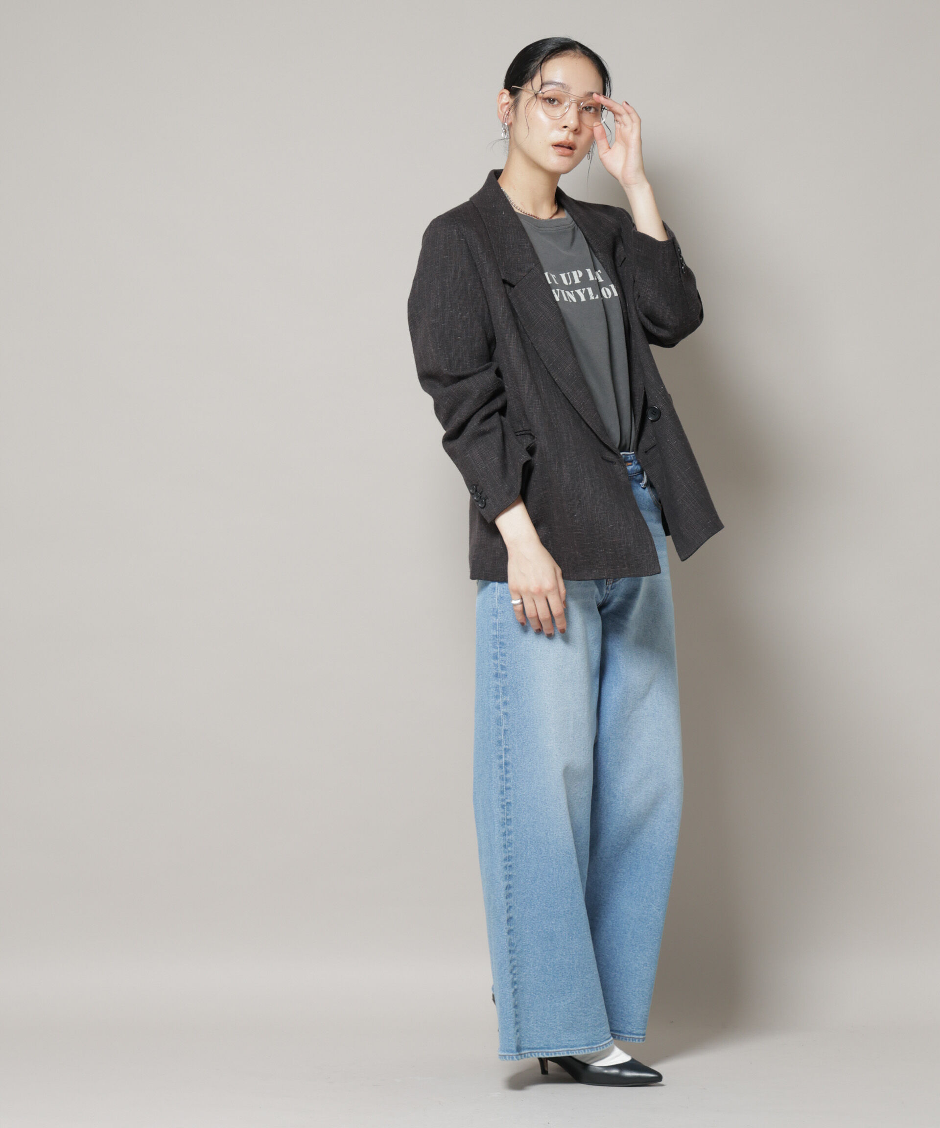 nano･universe「ツイードセミダブルジャケット(セットアップ可)」|テーラードジャケット|