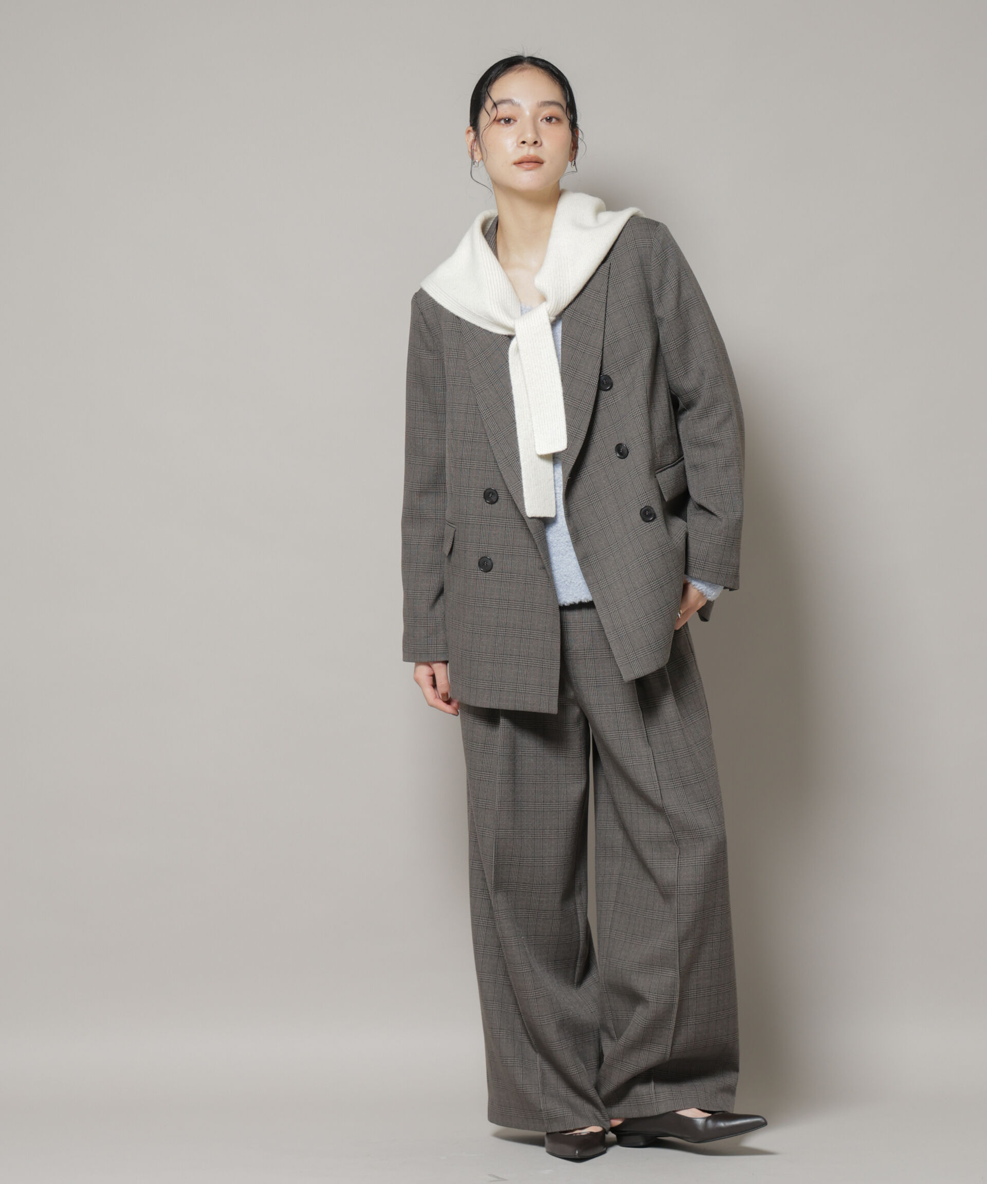 nano･universe「AQUAウールカシミヤトライアングルストール」|マフラー|