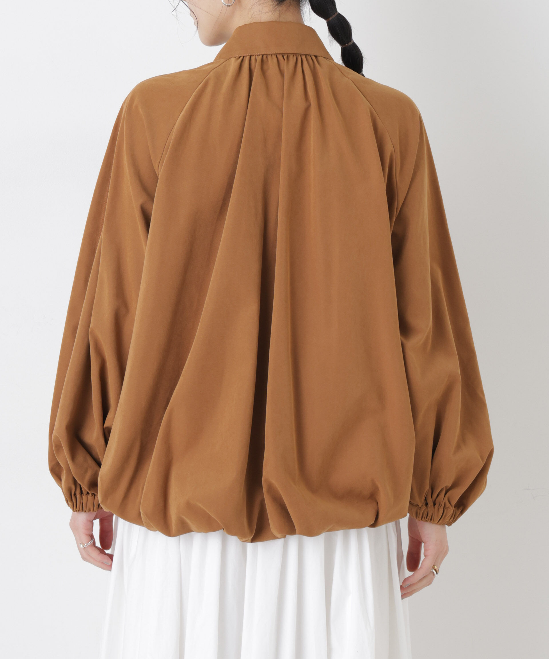 nano･universe「ライトスエードギャザーバルーンブルゾン」|ブルゾン・スタジャン|