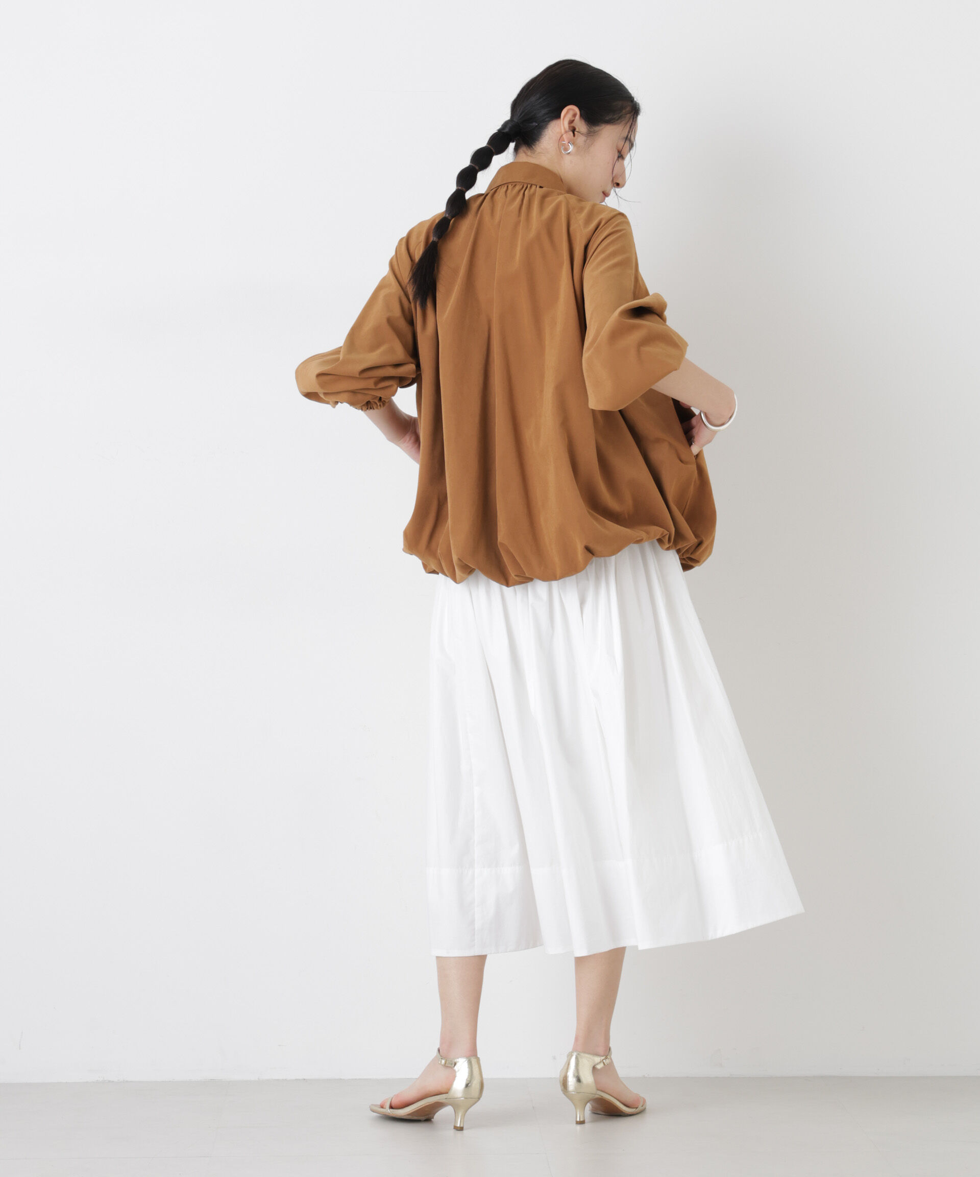 nano･universe「ライトスエードギャザーバルーンブルゾン」|ブルゾン・スタジャン|