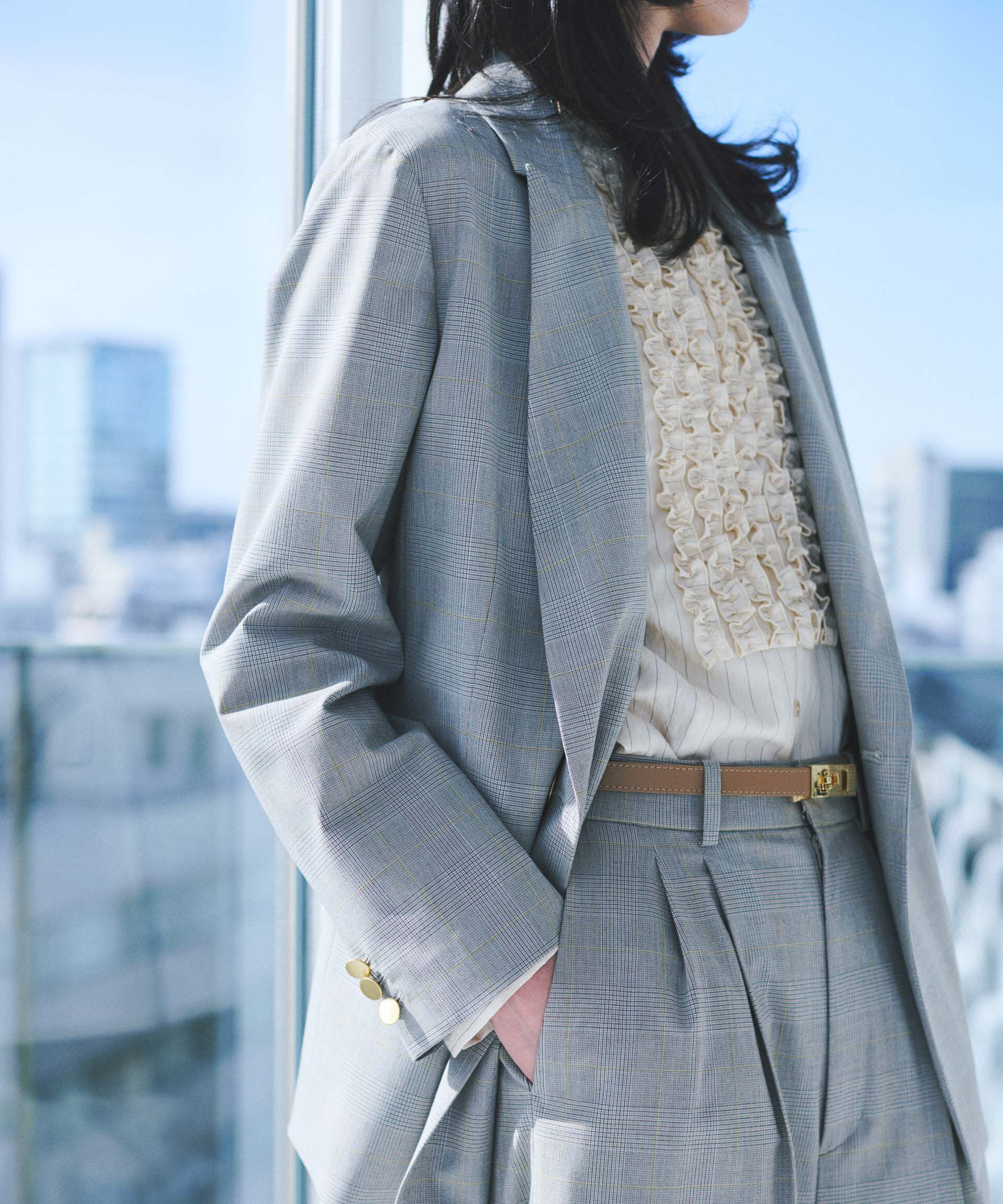 nano･universe「トロストレッチダブルジャケット(セットアップ可)」|テーラードジャケット|