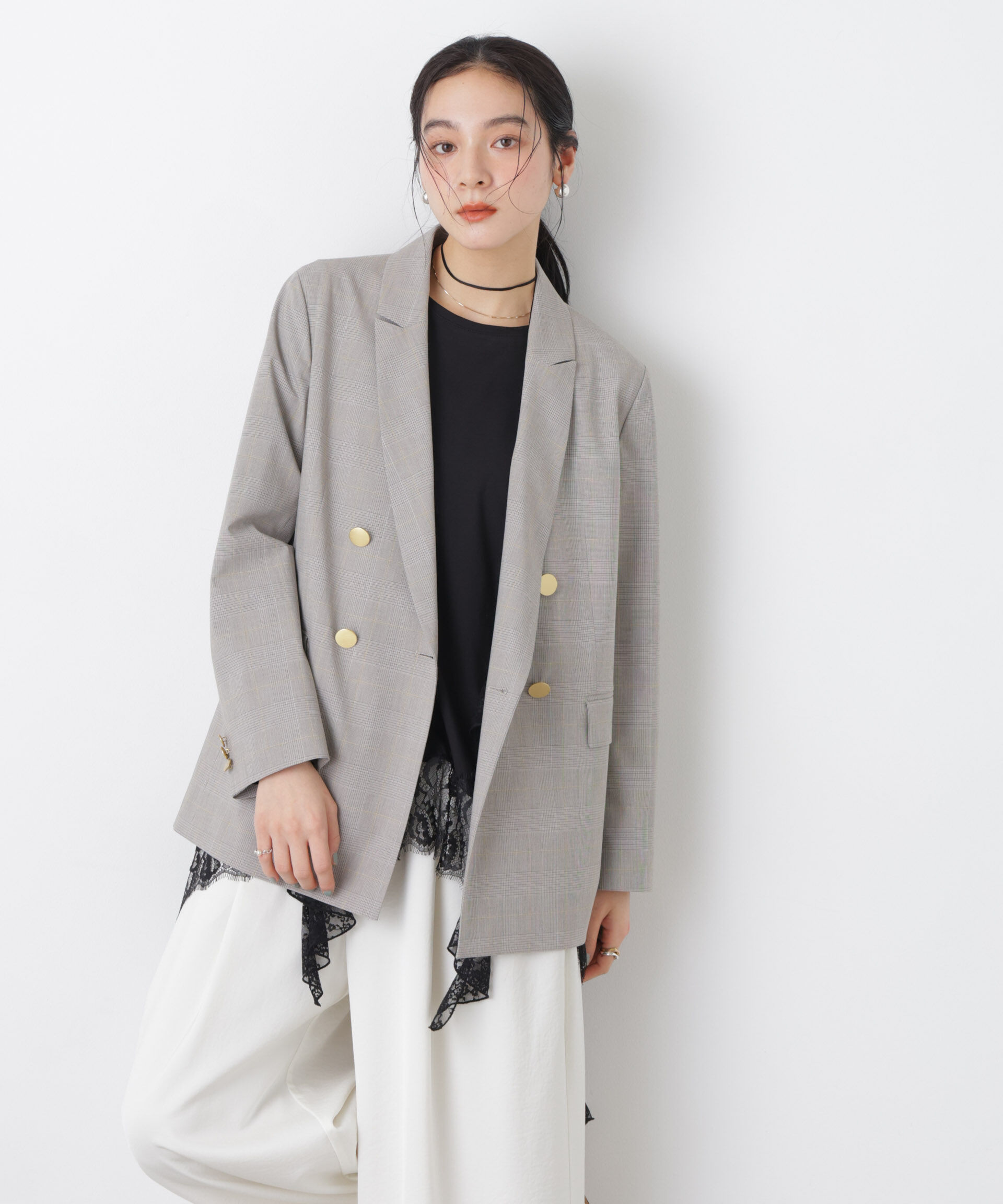 nano･universe「トロストレッチダブルジャケット(セットアップ可)」|テーラードジャケット|