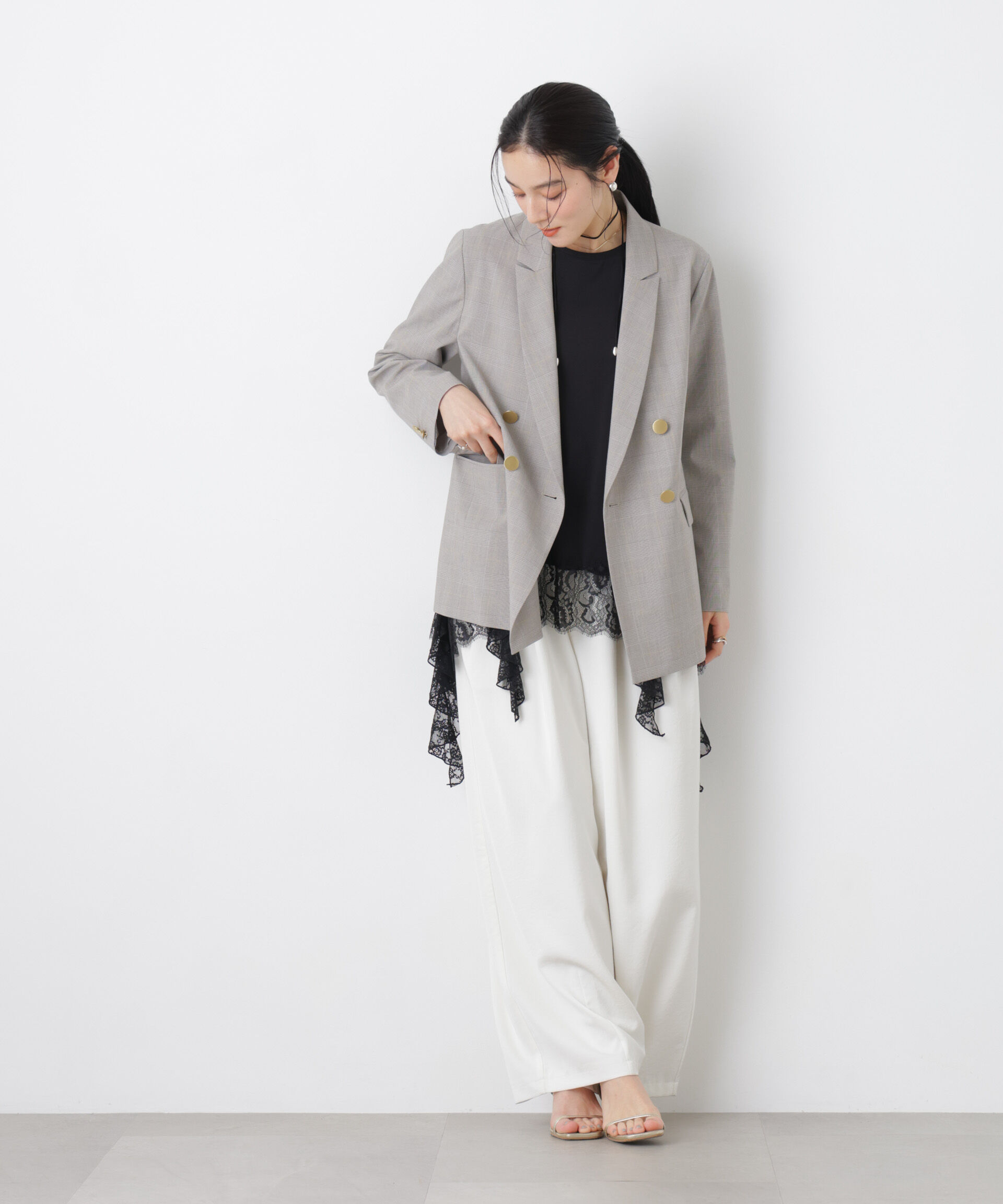 nano･universe「トロストレッチダブルジャケット(セットアップ可)」|テーラードジャケット|