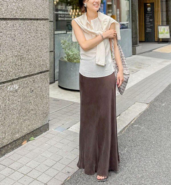 NOLLEY'S「《アンサンブル対応》シアーワッフルヘンリーノースリーブ2WAYプルオーバーカットソー」|Tシャツ・カットソー|