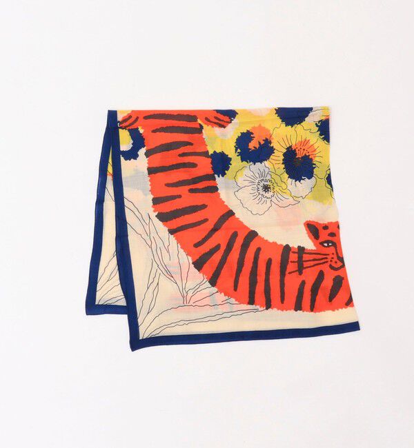 NOLLEY'S「W/Sプリントストール」|ストール|ネイビー