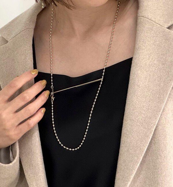 grace grace「【grace grace/グラスグラス】ロングフックボールアレンジネックレス」|ネックレス|ゴールド