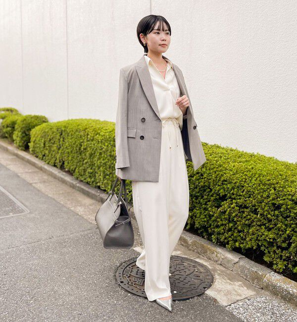 NOLLEY'S sophi「《morisachiシリーズとセットアップ対応》ウォッシャブルダブルサテンスキッパーブラウス」|シャツ・ブラウス|