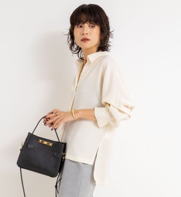 NOLLEY'S sophi「《morisachiシリーズとセットアップ対応》ウォッシャブルダブルサテンスキッパーブラウス」|シャツ・ブラウス|