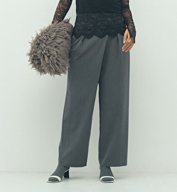 NOLLEY'S sophi「ウォッシャブルピーチツイルラップワイドパンツ」|その他|チャコールグレー