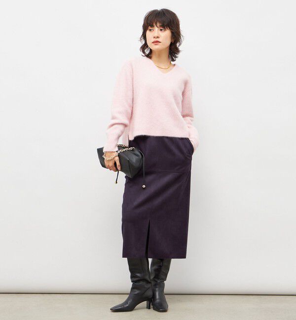 NOLLEY'S「《手洗い可能》ヘアリーストレッチVネックプルオーバーニット」|ニット・セーター|