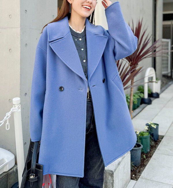 NOLLEY'S「【一部WEB限定アイテム】SP140リバーコート起毛メルトン仕上げ」|その他|ブルー