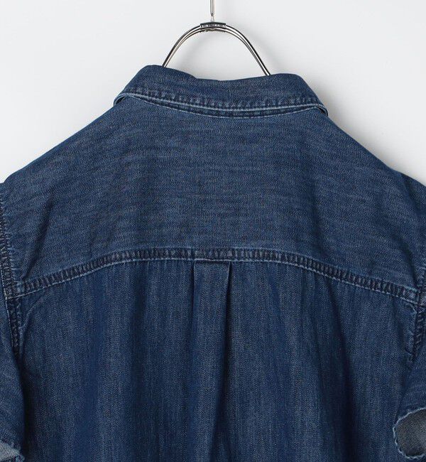 Rie Miller「【RM denim】ラッフルスリーブデニムブラウス」|シャツ・ブラウス|