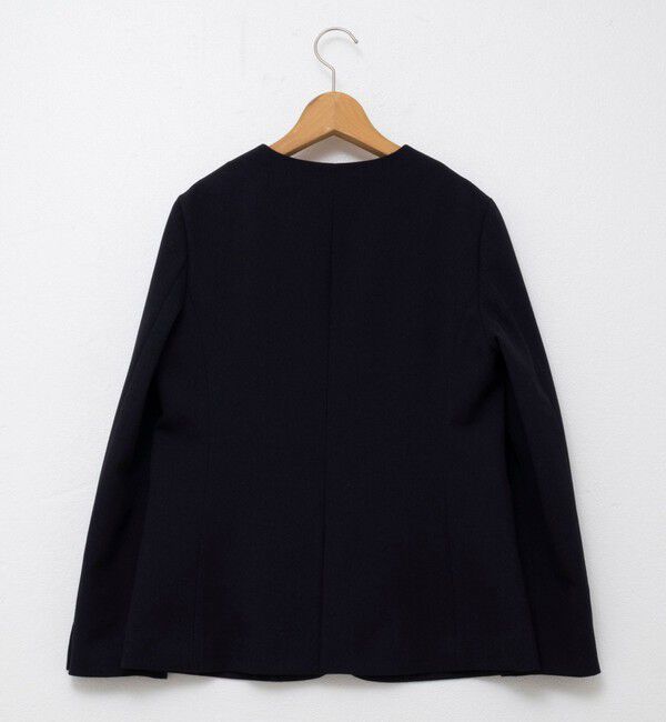 NOLLEY'S「《セットアップ対応》ウォッシャブルサージストレッチVネックジャケット」|ノーカラージャケット|