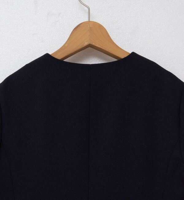 NOLLEY'S「《セットアップ対応》ウォッシャブルサージストレッチVネックジャケット」|ノーカラージャケット|