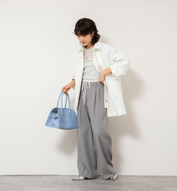 NOLLEY'S sophi「ウォッシャブルエアーツイルステンカラーハーフコート」|ステンカラーコート|