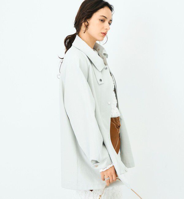 NOLLEY'S sophi「ウォッシャブルエアーツイルステンカラーハーフコート」|ステンカラーコート|