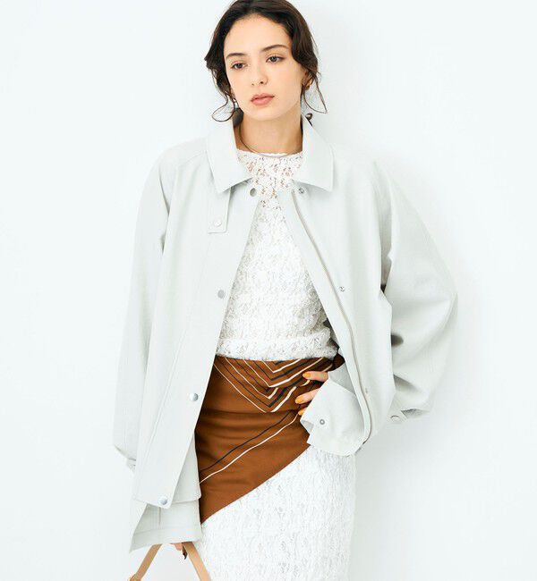 NOLLEY'S sophi「ウォッシャブルエアーツイルステンカラーハーフコート」|ステンカラーコート|