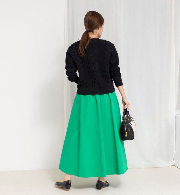 NOLLEY'S「《手洗い可能》ケーブルレースVネックカーディガン」|カーディガン|