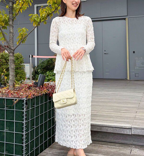 NOLLEY'S sophi「《セットアップ対応》ウォッシャブルストレッチレースペプラムプルオーバー」|シャツ・ブラウス|