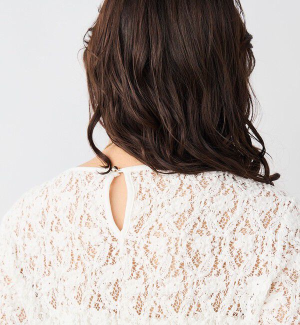 NOLLEY'S sophi「《セットアップ対応》ウォッシャブルストレッチレースペプラムプルオーバー」|シャツ・ブラウス|