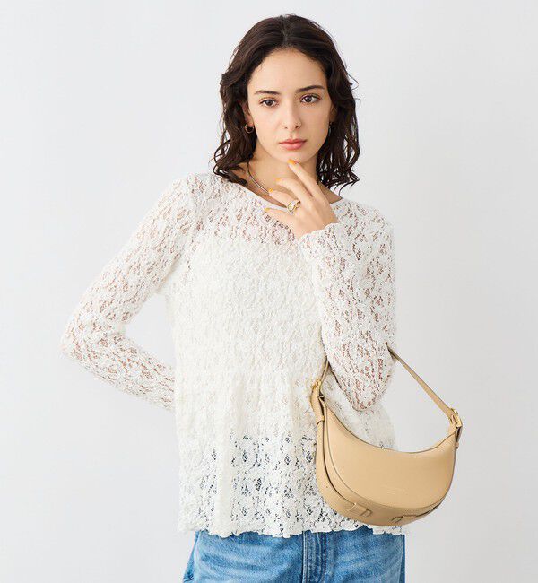 NOLLEY'S sophi「《セットアップ対応》ウォッシャブルストレッチレースペプラムプルオーバー」|シャツ・ブラウス|