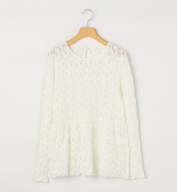 NOLLEY'S sophi「《セットアップ対応》ウォッシャブルストレッチレースペプラムプルオーバー」|シャツ・ブラウス|