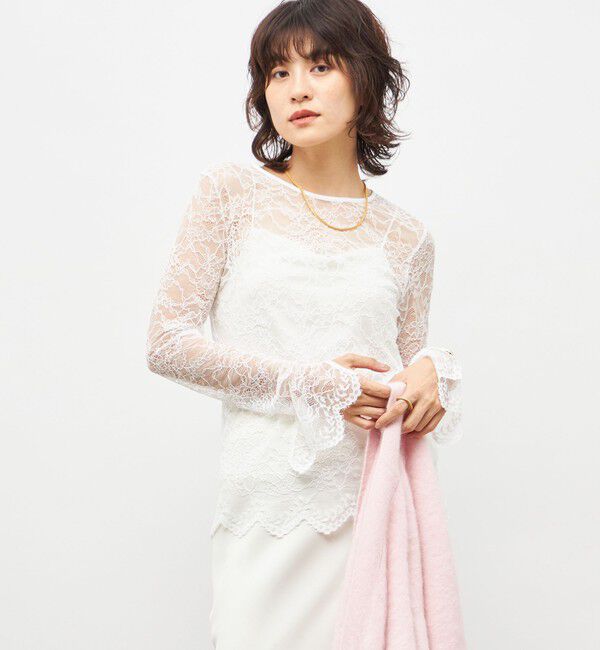 NOLLEY'S sophi「ウォッシャブルラッセルレースＴブラウス」|シャツ・ブラウス|