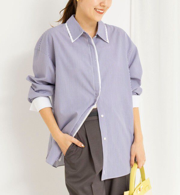 NOLLEY'S「ウォッシャブルレイヤード2WAYカラーシャツ」|シャツ・ブラウス|ネイビー系3