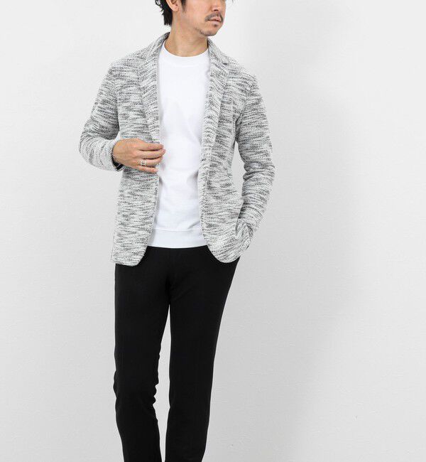 Stutostein「《ビジカジ対応》ツィードジャージーテーラーCD 26SS」|カーディガン|