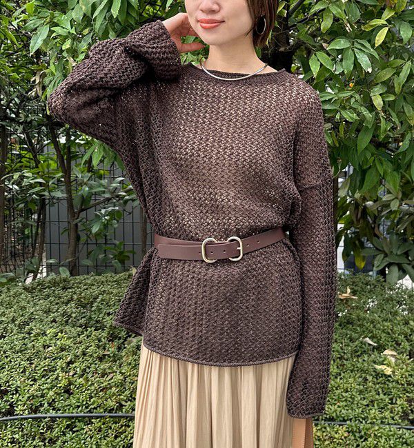 NOLLEY'S「《手洗い可能》ペーパーヤーンメッシュプルオーバー」|ニット・セーター|