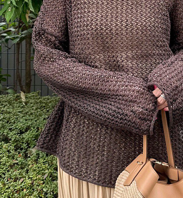 NOLLEY'S「《手洗い可能》ペーパーヤーンメッシュプルオーバー」|ニット・セーター|