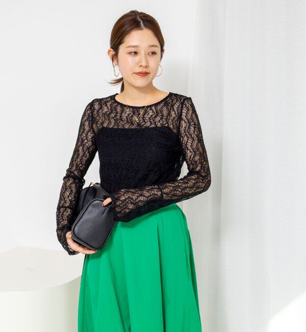 NOLLEY'S「ウォッシャブル袖フレアレースロンＴ」|Tシャツ・カットソー|