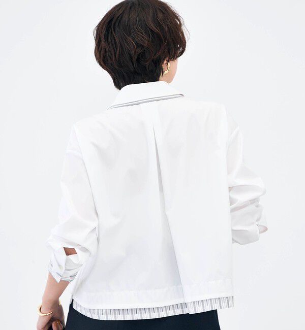 NOLLEY'S「ウォッシャブルレイヤード風ショート丈シャツ」|シャツ・ブラウス|