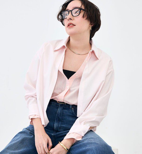NOLLEY'S「ウォッシャブルレイヤード風ショート丈シャツ」|シャツ・ブラウス|ベビーピンク