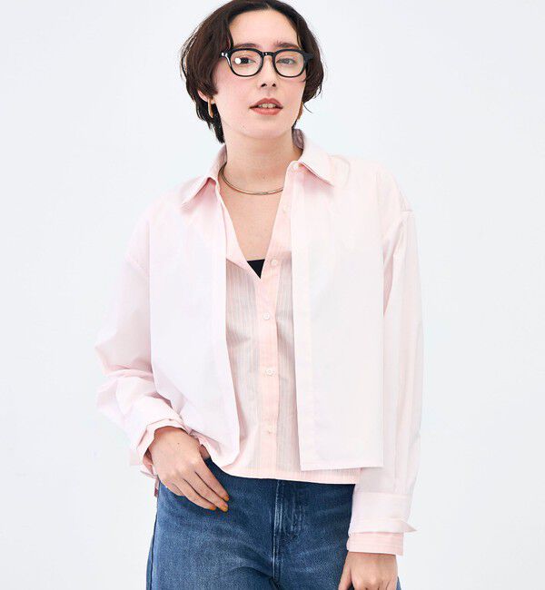 NOLLEY'S「ウォッシャブルレイヤード風ショート丈シャツ」|シャツ・ブラウス|