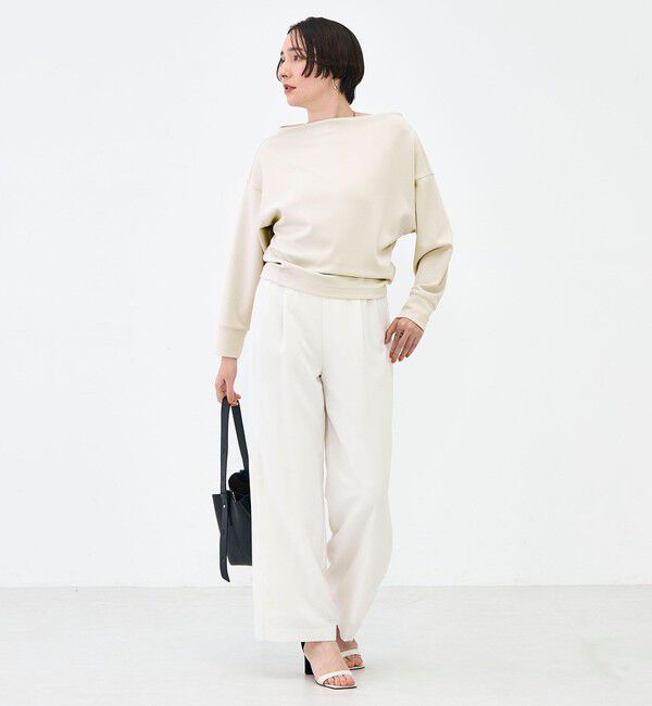 NOLLEY'S sophi「《セットアップ対応》ウォッシャブルボートネックライトダンボールプルオーバー」|Tシャツ・カットソー|