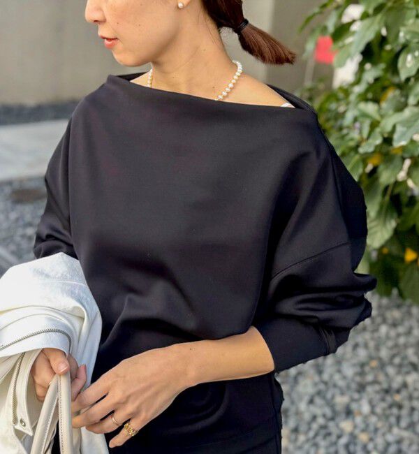 NOLLEY'S sophi「《セットアップ対応》ウォッシャブルボートネックライトダンボールプルオーバー」|Tシャツ・カットソー|