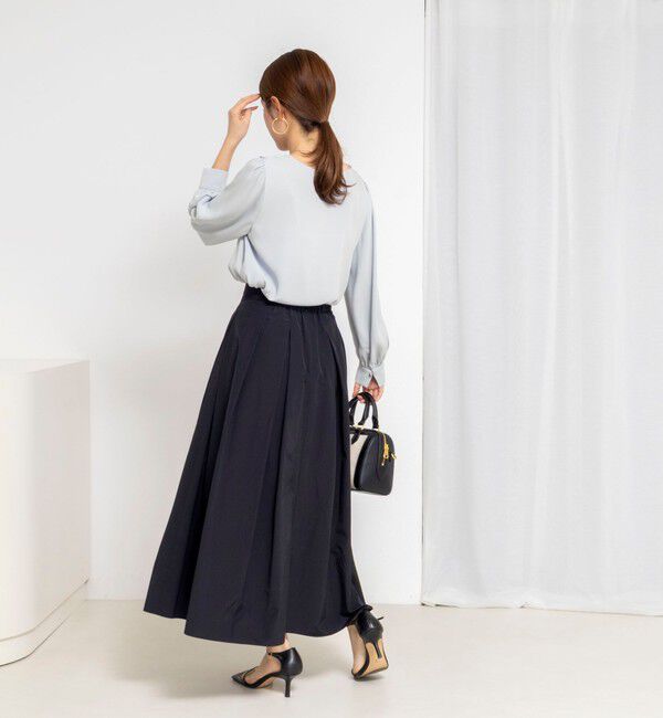 NOLLEY'S sophi「ウォッシャブルサテンアシンメトリーラッフルブラウス」|シャツ・ブラウス|