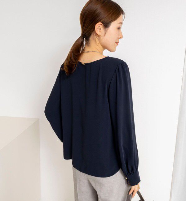 NOLLEY'S sophi「ウォッシャブルサテンアシンメトリーラッフルブラウス」|シャツ・ブラウス|
