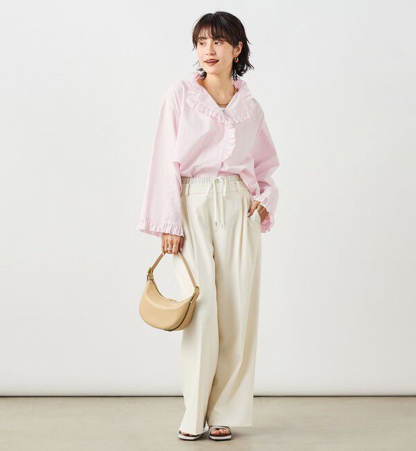 NOLLEY'S sophi「ウォッシャブルORGANICコットンフリルシャツブラウス」|シャツ・ブラウス|