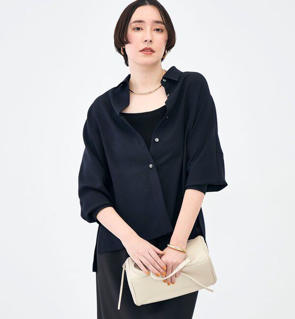 NOLLEY'S sophi「NEW morisachi《セットアップ対応》ウォッシャブルストレッチツイルドルマンシャツ」|シャツ・ブラウス|ネイビー