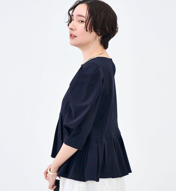 NOLLEY'S「ウォッシャブルサラドラトリコットペプラムブラウス」|シャツ・ブラウス|