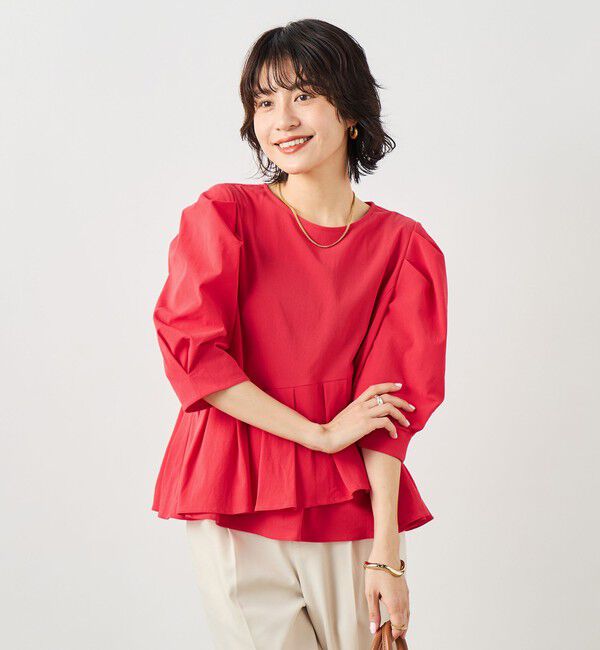 NOLLEY'S「ウォッシャブルサラドラトリコットペプラムブラウス」|シャツ・ブラウス|