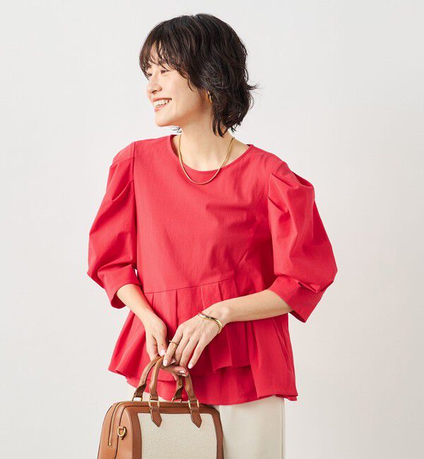 NOLLEY'S「ウォッシャブルサラドラトリコットペプラムブラウス」|シャツ・ブラウス|