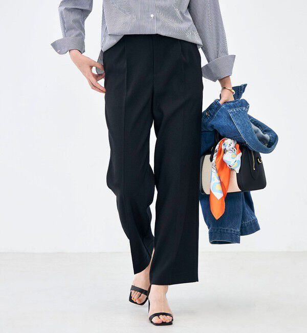 NOLLEY'S「《セットアップ対応》ウォッシャブルハイスペック麻調愛されセミワイドパンツ」|その他|