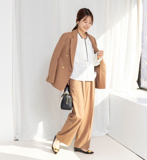 NOLLEY'S「《セットアップ対応》ウォッシャブルハイスペック麻調愛されセミワイドパンツ」|その他|