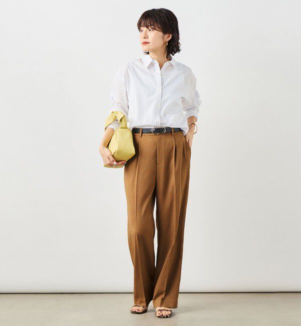 NOLLEY'S「《セットアップ対応》ウォッシャブルハイスペック麻調愛されセミワイドパンツ」|その他|