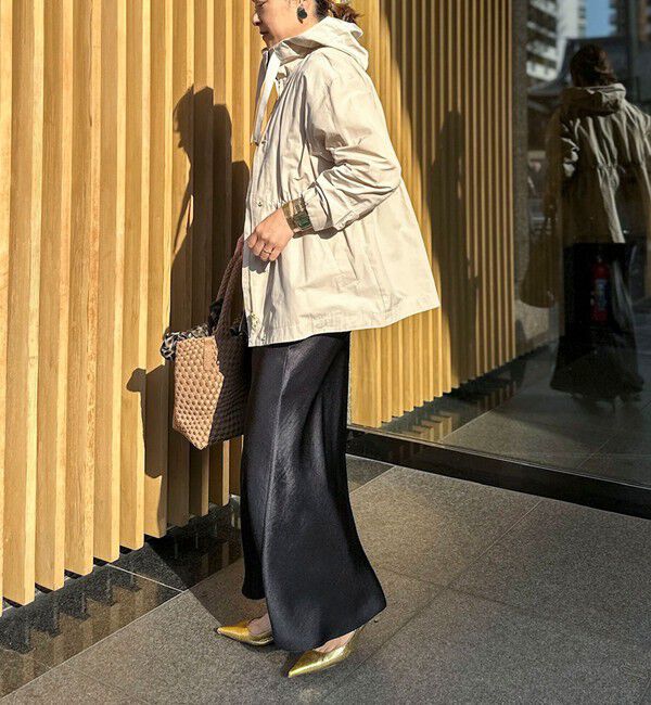 NOLLEY'S「ウォッシャブルサテンナロースカート」|フレア|